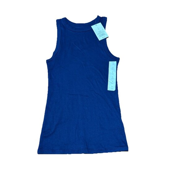 Womens Slim Fit Ribbed High Neck Tank Top - A New Day - Navy Blue Size S - Picture 3 of 8